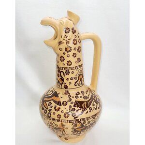 Modern cycladic style Greek eagle pottery jug display piece